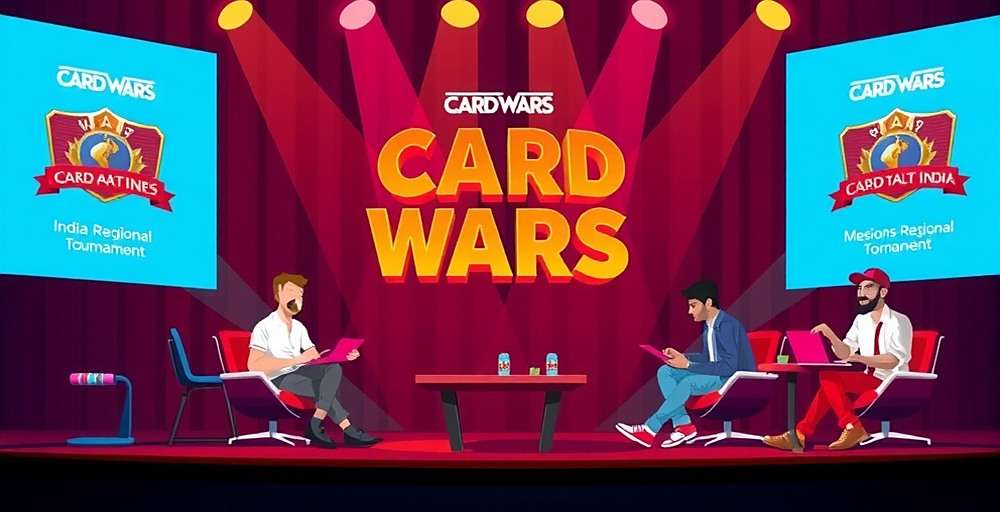 Card Wars India Regional Tournament with players competing on stage